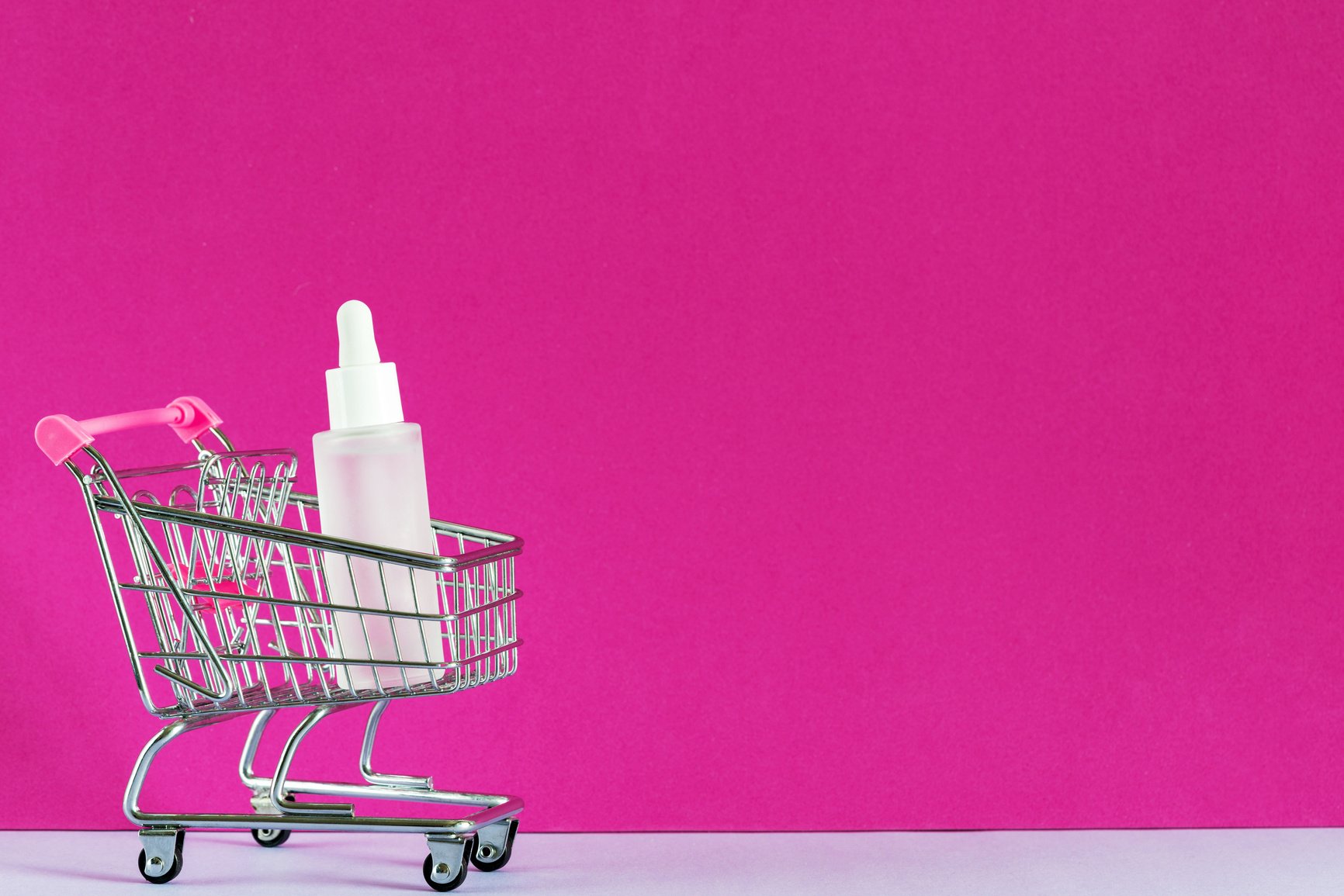 Skincare Bottle in a Shopping Cart